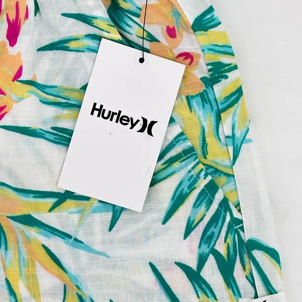 Hurley Sami Naturals Tropical Floral Print Shorts Juniors Size Medium Pull On